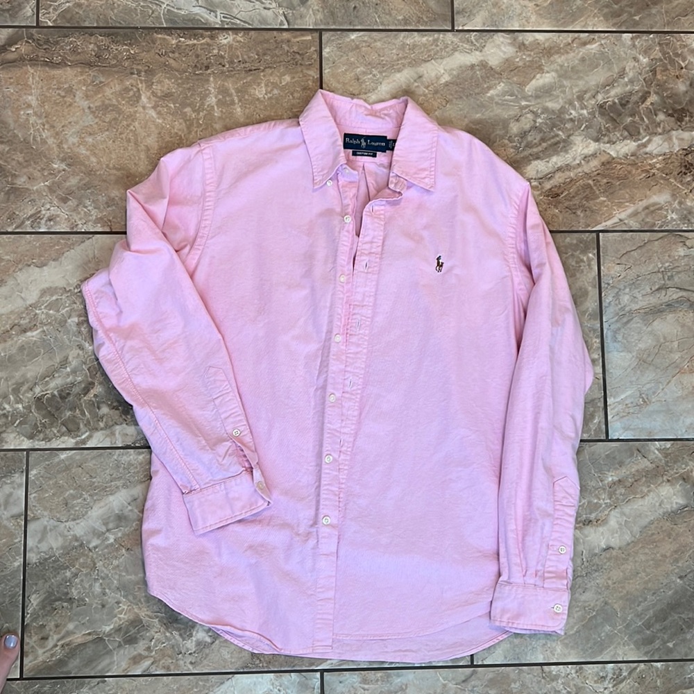 Men’s Pink Button Down Polo Ralph Lauren